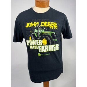 John Deere Power To The Farmer Black Graphic T-Shirt Large